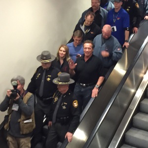 That's right!!! The one and only, Arnold, as he left the Arnold Classic events today. He looked a tad old :D